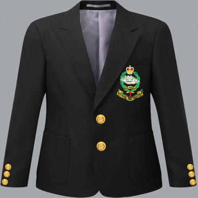 1RTR 1ST ROYAL TANK REGIMENT BLAZER BLACK 50 REGULAR FULL ENGRAVED BUTTONS 2 X CHEST 3 PER CUFF title=