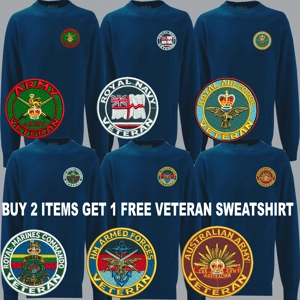 A ARMY ROYAL AIR FORCE MARINES NAVY HM ARMED FORCES VETERAN SWEATSHIRT