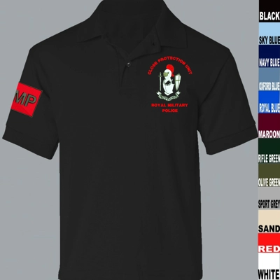 PROTEGIMS ROYAL MILITARY POLICE CLOSE PROTECTION UNIT POLO SHIRT BLACK 2XL 50" title=