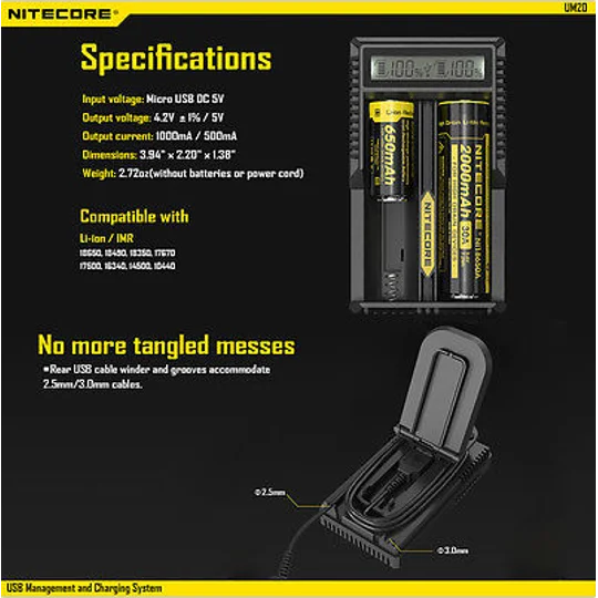 Nitecore UM20 Charger