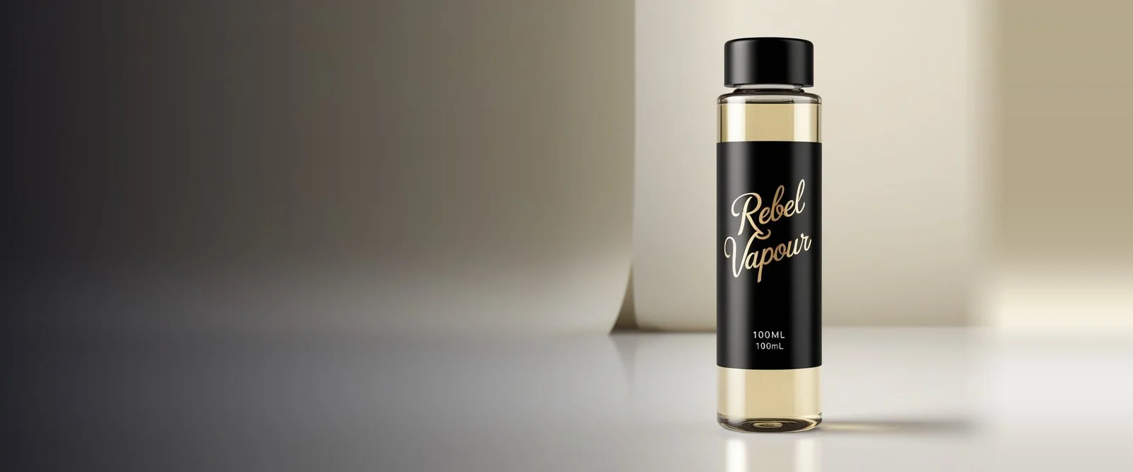 A Rebel Vapour 100ml e-liquid bottle