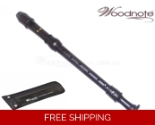 Woodnote Matte Black Alto Recorder-Baroque finge..