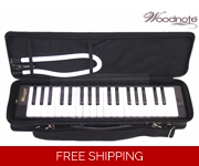 Woodnote Black/Blue 37 Key Melodica with Hard Ca..