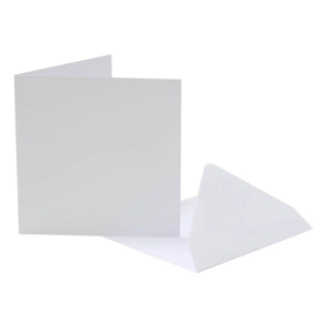 Craft UK Ltd 5 x 5 White cards and Envelopes