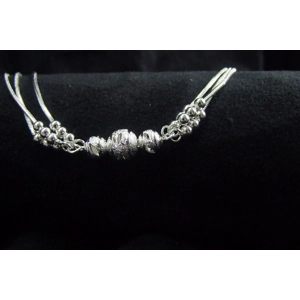 Sterling Silver Chain Bracelet with Beads