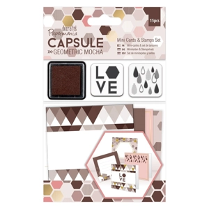 Docrafts Papermania Capsule Mini Cards and Stamp Set 15 pi..