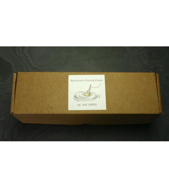 Canvas float roll with handmade floats in a cardboard box