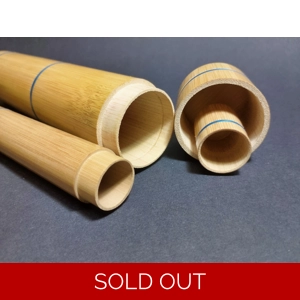 Personalised bamboo tube with engraved initials for anglers