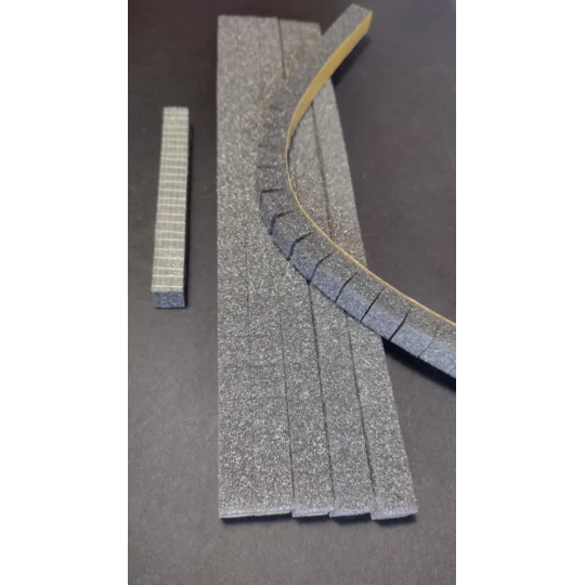 Self adhesive foam strip ready to install in tackle box