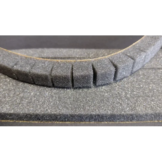 close up of the float holding slits in the slotted float foam