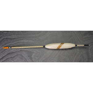 An attractive large bodied waggler float made using balsa with a diagonal strip of cork cleverly inlaid through the body. Handmade by leading UK float maker Ian Lewis