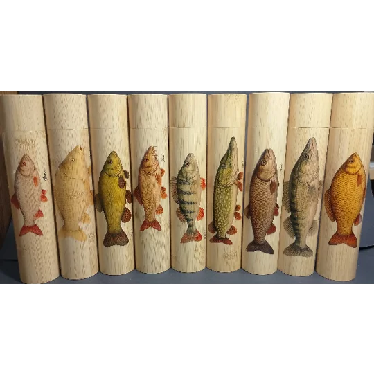 Bamboo Fishing Float Storage Tube with Fish Illustrations – Ian Lewis