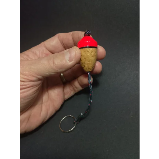 cork float keyring inhand for scale