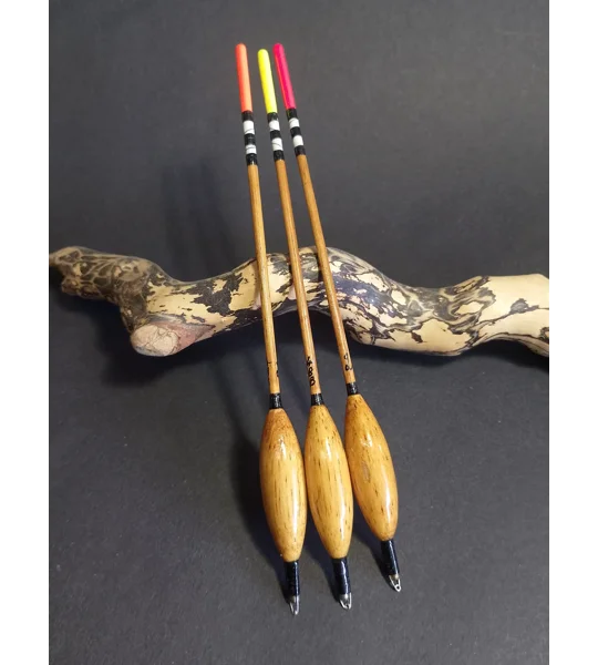 Set of three handmade 4BB loaded bodied wagglers for bream tench and carp