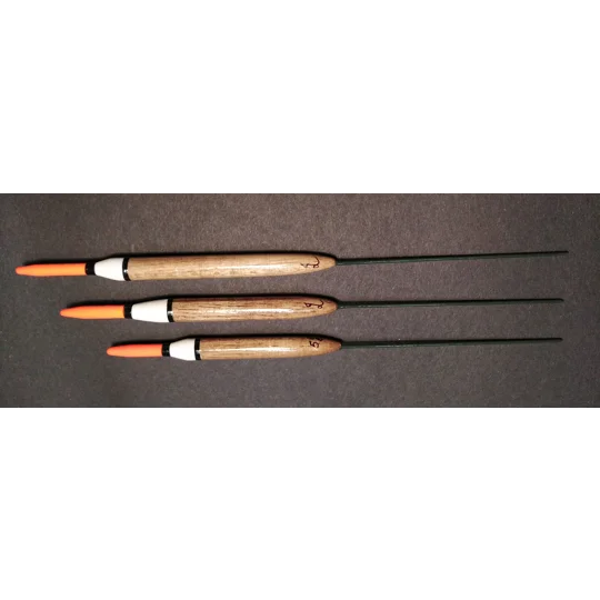 Wire stem stick river trotting floats. Set of three. 5BB, 7BB AND 9BB cocking weights