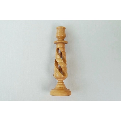 Olive Wood Candlestick from the Holy Land