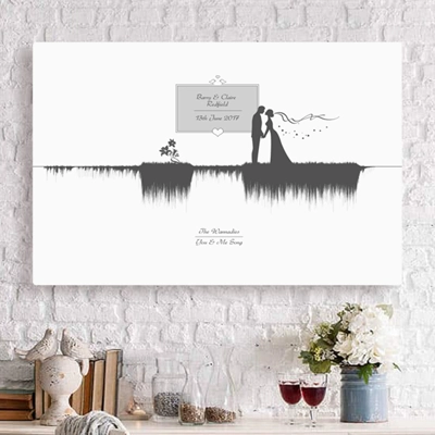 Wedding Bride and Groom Sound Wave Art Wedding Bride and Groom Sound Wave Art