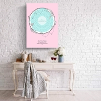 Anniversary Floral Sketch Sound Wave Art - Anniversary Gift