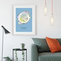 Anniversary Floral Watercolour Sound Wave - Paper Anniversary Gift