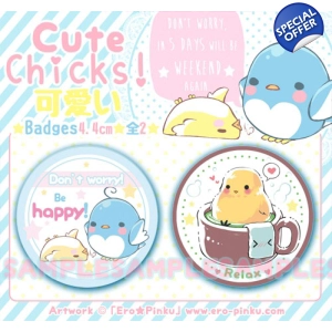 ORIGINAL Happy Chickens [Pack 2 badges]