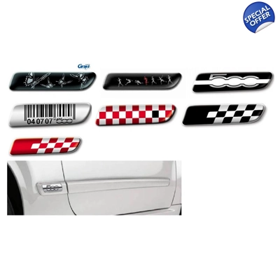 Fiat 500 Side Moulding Set Badge Set