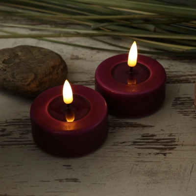 LED Candle Borgogne Set of 2 tealights LED Candle Borgogne Set of 2 tealights