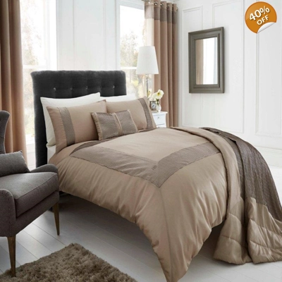 Double Faux Dupion Silk Duvet Set Mink Double Faux Dupion Silk Duvet Set Mink