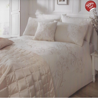 Barbican Double Luxury Cotton Duvet Set Oyster Barbican Double Luxury Cotton Duvet Set Oyster