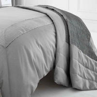 Faux Dupion Silk Throwover Silver