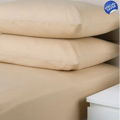 200TC King Fitted Sheet Latte Egyptian Cotton