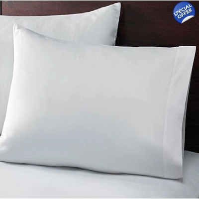 Brushed Cotton Flannelette Pair of Pillowcases White Brushed Cotton Flannelette Pair of Pillowcases White