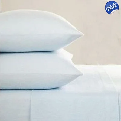 200TC King Fitted Sheet Soft Blue Egyptian Cotton
