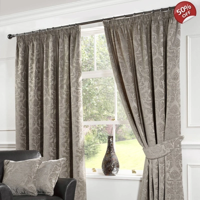 Blendworth 76x72 Jacquard Lined Curtains Earth Blendworth 76x72 Jacquard Lined Curtains Earth