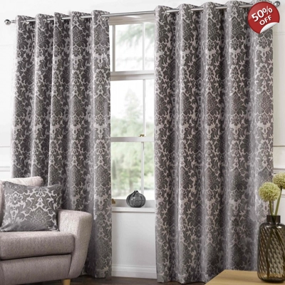 Camden 46x90 Eyelet Jacquard Lined curtains Latte Camden 46x90 Eyelet Jacquard Lined curtains Latte