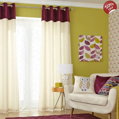 Silhouette 66x72 Eyelet Lined Curtain Mulberry Silhouette 66x72 Eyelet Lined Curtain Mulberry