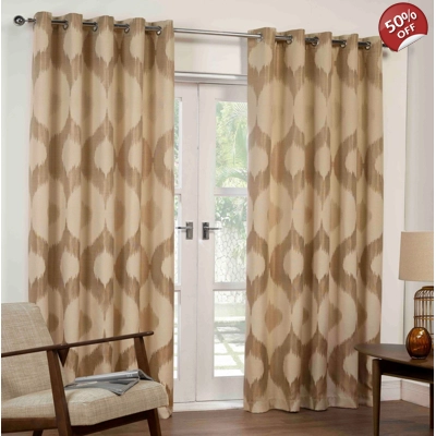 Ultima 66x72 Eyelet Lined Woven Curtains Truffle Ultima 66x72 Eyelet Lined Woven Curtains Truffle