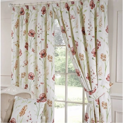 Ellie 66x72 lined floral curtains Terracotta Ellie 66x72 lined floral curtains Terracotta