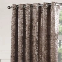 Crushed Velvet 66x90 Eyelet Lined Curtains Champagne