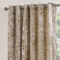 Crushed Velvet 90x90 Eyelet Lined Curtains Silk