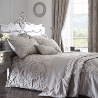 Versaille Jacquard Boudoir Filled Cushion Silver