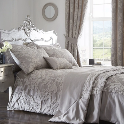 Versaille Superking Jacquard Duvet Set Silver