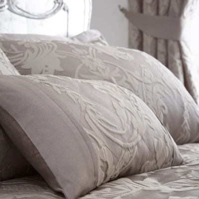 Versaille Jacquard Boudoir Filled Cushion Silver