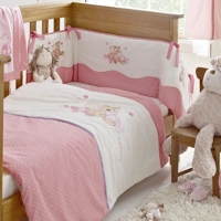 Patchwork Friends Cot Bumper Pink