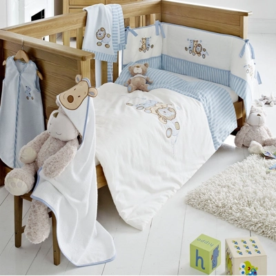 Patchwork Friends Cot Quilt Blue Patchwork Friends Cot Quilt Blue