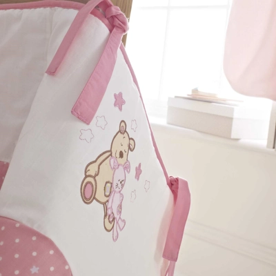 Patchwork Friends Cot Bumper Pink Patchwork Friends Cot Bumper Pink