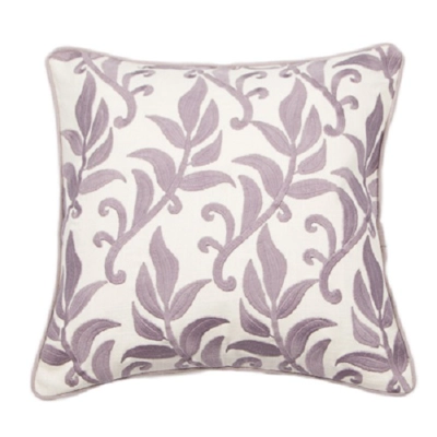 Portofino feather filled embroidered cushion Lilac