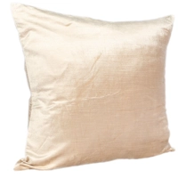 Velveteen feather filled large cushion Natural