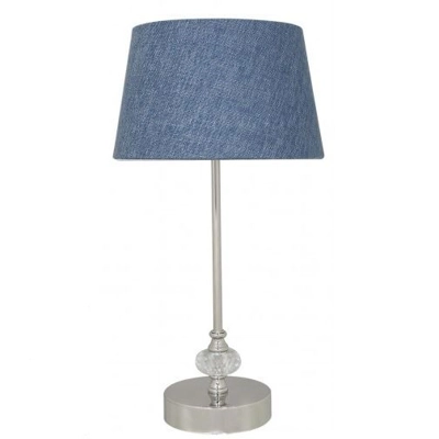 Crystal & Chrome Candlestick Lamp Stonewash Blue Crystal & Chrome Candlestick Lamp Stonewash Blue