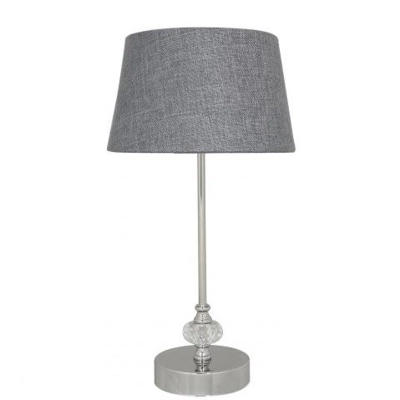 Crystal & Chrome Candlestick Lamp Grey Crystal & Chrome Candlestick Lamp Grey