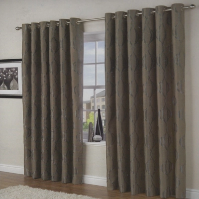 Soho Eyelet 66x72 Lined Curtains Pewter